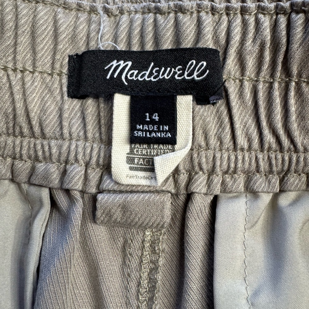 Madewell Women’s Sz 14 Super High Rise Tan Wide Leg Trousers Pants Stretch Waist - Picture 4 of 7